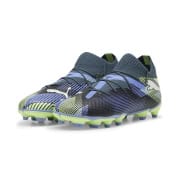 PUMA Future 7 Pro FG/AG Lights Out - Blå/Hvid/Grøn Børn