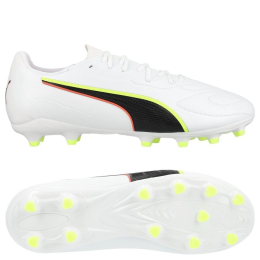PUMA King 20 Match FG/AG Unleashed - PUMA Hvid/Rød/Gul Børn